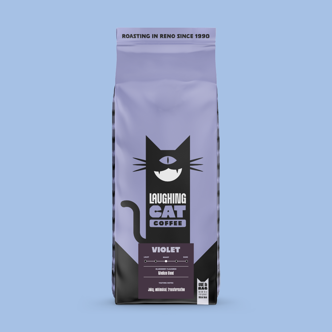 Violet: Blueberry Coffee Flavored Coffee | Laughing Cat Coffee